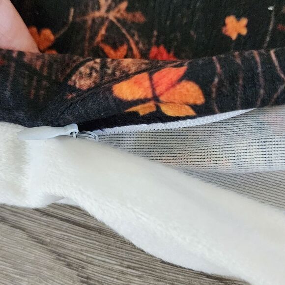 Halloween Decorative Throw Pillow Covers Ghost Forest Fall Leaves Zip Closure - Picture 5 of 8